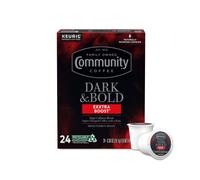 Community Coffee Dark & Bold Exxtra Boost 24 Count Coffee Pods, Compatible with Keurig 2.0 K-Cup Brewers