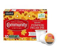 Community Coffee Spiced Pumpkin Pecan Pie Flavored 10 Count Coffee Pods, Medium Roast Compatible with Keurig 2.0 K-Cup Brewers, 10 Count (Pack of 1)