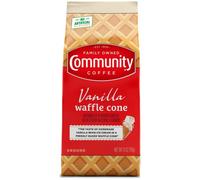 Community Coffee Vanilla Waffle Cone, Ground Coffee with Ice Cream Flavour, 11oz Bag (Pack of 1)