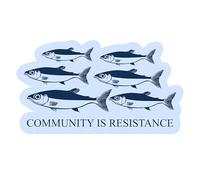 Community is Resistance Morale Patch 3 Inches Funny Fish, Social Justice Activists, Equality, Embroidered Hook and Loop Patches for Backpack, Dog Harness, Military Style Tactical Gifts for Mom Dad