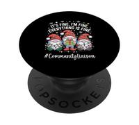 Community Liaison Gnome Everything Is Fine Funny Christmas PopSockets Adhesive PopGrip