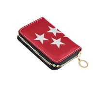 Community of Madrid Flag Wallet Women Leather RFID Blocking Credit Card Holder Colorful Coin Change Purse with Zipper