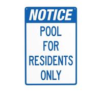 Community Retro Pool Regulation Sign, Exclusive Swimming Pool Only Open For Local Residential Residents Use 8x12 Inch