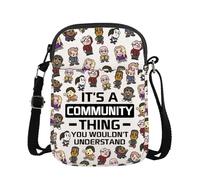 Community TV Show Gift Bit Greendale College Cult Community College 9 Bit Video Game Characters Crossbody Bag (community show cb UK)