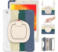 Commute Case for Samsung Tab S6 Lite P610 P615, Heavy Duty Shockproof Kids Case with Screen Protector 3 in 1 Shockproof Bumper with 360° Ring Holder Stand Carrying Strap (Light Green)