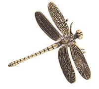 COMNESTBI Brass Dragonfly Furniture Handle Pull, Antique Gold Vintage Decor | Retro Brass Finish, Aged Recessed Detail, for Drawers, Closets, Interior Refresh, DIY Furniture Makeover