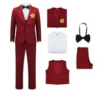 Comnfgl Betelgeuse Costumes Mens Red Wedding Suit Beetle Movie Cosplay Blazer Gothic Outfits Halloween Uniform, Type 2, Medium