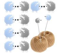 COMNICO 10PCS Knit Knitting Needles Point Protectors Silicone Cute Hedgehog Needle Tip Stitch Stoppers Sewing Supplies Accessories for DIY Art Craft Quilting Crochet Embroidery (Blue + Gray)