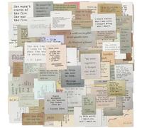 COMNICO 120pcs Non-repetitive Vintage Motivational Quote Stickers, Famous Words Inspirational Journal Stickers Retro Typewriter Style Scrapbook Supplies Kit for Planner Bullet Junk Journal Laptops