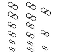 COMNICO 15pcs Anti Theft Zipper Clips Alloy Dual Spring Zipper Pull Locks S Shaped Carabiner Detachable Theft Deterrent Zipper Replacement Slider for Handbags Purse (Black)