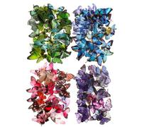COMNICO 160PCS Transparent Butterfly Stickers, PET Waterproof Resin Decorative Decals Colorful Vintage Craft Sticker for Nature Scrapbook Journaling Planners Laptops DIY Handbook