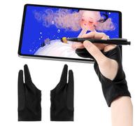 COMNICO 2 Pack Digital Drawing Gloves, Drawing Tablet Artist Glove Soft Smudge Guard Two Fingers Art Glove for Pen Display Graphics Pad Painting Monitors Paper Sketching (Medium)