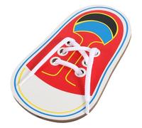 COMNICO 2 Pcs Learn to Tie Shoes, Wooden Shoe Tying Practice Board Educational Shoelace Threading Teaching Lacing Shoes Training Early Learning Kits Decorative Accessories