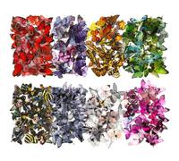 COMNICO 320PCS Butterfly Stickers, PET Waterproof Transparent Colorful Decals Decorative for Nature Scrapbook Planners Laptops DIY Handbook Paper Crafts(320)