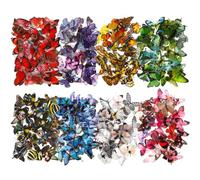 COMNICO 320PCS Transparent Butterfly Stickers for Scrapbooking, Colorful Vintage Craft Sticker PET Waterproof Resin Decals Decorative for Nature Scrapbook Journaling Planners Laptops DIY Handbook