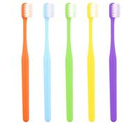 COMNICO 5 Pack Classic Manual Toothbrush Soft Bristles Clean Tooth Brush with Ergonomic Plastic Handle for Adults and Kids, Colorful