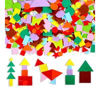 COMNICO 500 Pcs Foam Stickers, Mini Geometric Foam Shapes Stickers 10 Colors Self Adhesive DIY Arts Craft Materials Supplies Party Decorations for Kids Adults Home or School