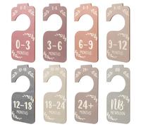 COMNICO 8PCS Wooden Baby Closet Dividers, Colorful Double-Sided Baby Closet Organizer Clothes Hanger Dividers for Newborn to 24 Months Size Clothes Boho Nursery Decor