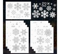 COMNICO 93pcs Christmas Snowflakes Flowers Wall Sticker, 9 Sheets Cute Colorful Y2k Floral Wall Decor Vinyl Peel and Stick Flowers Stickers for Teen Girls Boy Kids Nursery Bedroom Kindergarten