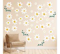 COMNICO 96pcs Cute Daisy Flowers Wall Sticker PVC Colorful Y2k Floral Wall Decor Vinyl Peel and Stick Flowers Stickers for Teen Girls Boy Kids Nursery Bedroom Kindergarten(12 Sheets)