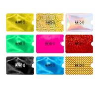 COMNICO 9PCS RFID Blocking Sleeves Colorful Credit Debit Card Holder Identity Card Protector Electronic Theft Protection Secure Sleeve for Women Men