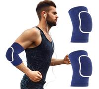 COMNICO Arm Brace Pads Elbow Protector Strap Pair, Breathable Anti-Collision Sponge Tendonitis Fitness Volleyball Basketball Tennis Golfers Knee Support Band for Kids Men Women Elderly