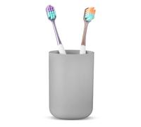 COMNICO Bathroom Toothbrush Holder Cups Unbreakable Plastic Tooth Brushing Tumbler Reusable Portable Mouthwash Cup for Drinking Rinsing Vanity Countertop Toothpaste Travel(Grey)