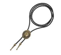 COMNICO Bolo Tie Western Cowboy Leather Necktie Native American Rodeo Necklace Fancy Bronze Hat Buckle Wear Collar Neck Belt Halloween Costume Accessories for Men Women