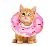 COMNICO Cat Cone Collar Soft, Adjustable Kitten Cones After Surgery Cat Recovery Collars Spay Cones to Stop Licking Cute Donut E Collar Pink Collars for Kittens