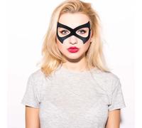 COMNICO Cat Mask Costume Mask for Woman, Black Masquerade Mask Girl Eye Mask PU leather Half Face Masks Superhero Mask for Halloween Costume Cosplay Venetian Raves Party
