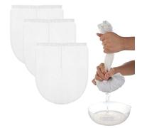 COMNICO Cheese Bags, Nylon Reusable Fine Mesh Cheesecloth Strainer Nut Tea Beer Juice Filter Cloth for Cold Brew Coffee Yogurt Almond Soy Oat Milk (3, Round bottom-12 x 10")