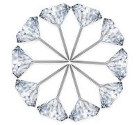 COMNICO Diamond Push Pins, 100 Pcs Clear Pushpins Stainless Steel Decorative Thumb Transparent Diamond Plastic Head Steel Pin for Office Map Calendar Art Painting