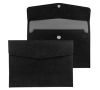 COMNICO Document File Folder, 1Pcs PU Leather A4 Envelope Folder Expanding File Organizer Waterproof Portfolio Black Storage Case with Invisible Magnetic Closure