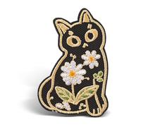 COMNICO Embroidered Patches, Cartoon Cute Cat Iron On Patch Embroidered Badge Appliques Repair Patch DIY Clothes Accessories for Backpacks Jackets Jeans(Cat)