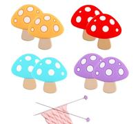 COMNICO Knitting Needle Point Protectors, 8pcs Mushroom Stitch Stoppers