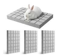 COMNICO Rabbit Scratching Foot Pads, 4 Pcs Bunny Grinding Claw Pad Natural Small Animal Pet Molars Hamster Scratch Board Chew Toys for Guinea Pig Hedgehog Chinchilla Hamster Cage Accessories