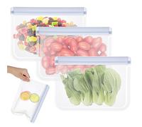 COMNICO Reusable Sandwich Bags 3 Pcs Thick Leakproof Freezer Silicone Bag Storage Lunch Bags Home Food Organization Containers for Marinate Meats Veggies Sandwich