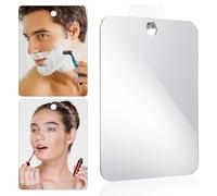 COMNICO Shower Mirror Fogless for Shaving, 2 Pcs Shatterproof Shave Mirror Medium Frameless Wall Hanging Bathroom Handheld Makeup Mirror Portable Travel Camping Mirrors for Bathroom Home Gym Bedroom