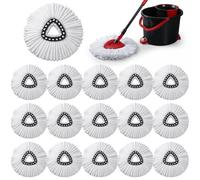COMNICO Spin Mop Replacement Heads, 16 Pcs Microfiber Mop Replace Head White Large Deep Clean Refills Spin Mops for Easy House Cleaning Floor Mopping