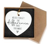 COMNICO Thank You Gifts Never Forget The Difference That You Make Ceramic Ornament Keepsake Heart Sign Farewell Retirement Going Away Goodbye Appreciation for Women Men Coworkers Boss Teachers