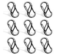 COMNICO Zipper Lock Clips, 9 PCS Alloy Double Opening Theft Deterrent Zipper Pull Replacement, Broken Zipper Fix Repair Slider Backpack Carabiner Clip (Dark Gray)