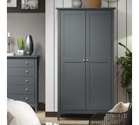 Como 2 Door Wardrobe, Adjustable Hinges, Metal Hanging Rail, Shelf Storage