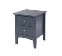 Como 2 Drawer Bedside Cabinet, Dark Finish, Tapered Legs - Real Metal Handles