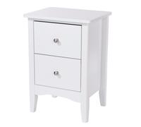 Como 2 Drawer Bedside Cabinet, Dark Finish, Tapered Legs - Real Metal Handles
