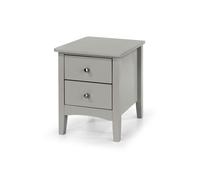 Como 2 Drawer Bedside Cabinet, Dark Finish, Tapered Legs - Real Metal Handles