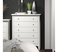 Como 5 Drawer Chest, Various Colours, Tapered Legs, Smooth-Glide Drawers