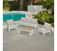 Como Aluminium Garden Conversation Set Home Detail Ivory One Size
