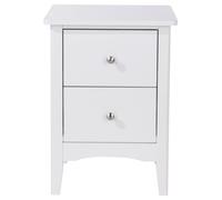 Como Bedside Cabinet - 2 Drawer - White Painted