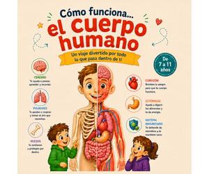 Cómo Funciona el Cuerpo Humano: Libro Educativo sobre Anatomía para Niños para Conocer los Órganos, Huesos, Músculos, Digestión, Cerebro y los Sentidos. Con Curiosidades.