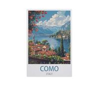 Como Italy，Jigsaw Puzzles Puzzles for Adults Kids. 1000 Piece Impossible Challenge Toy Educational Game Home Decoration for Adults& Kids Age 14 Years Up 1000pcs（38x26cm）-AI98